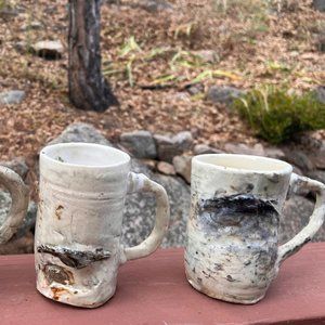 Aspen Birch Tree Ceramic Mug Handmade Realistic Pottery 16 fl ounces